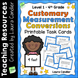 Customary Measurement Task Cards Level 1 (Printable)